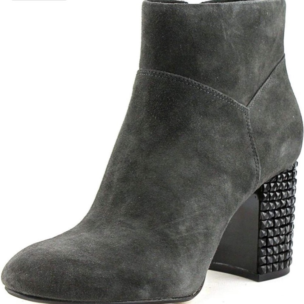 Arabella Ankle Boot Charcoal Suede/ Crystal Heel